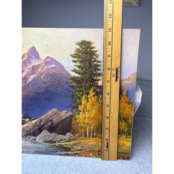 Robert Wood 1956 Grand Teton Litho Landscape Artwork 14"x11" - Picture 9 of 15